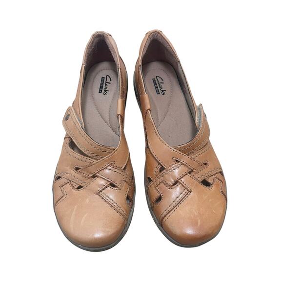 Clarks Brown Leather Evianna Peal Shoes Sz 7.5 - Picture 7 of 8